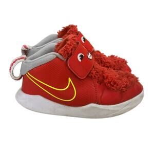 Nike Team Hustle D Monster Face Shoes Red Fuzzy Sneakers Toddler Size 10C Rare